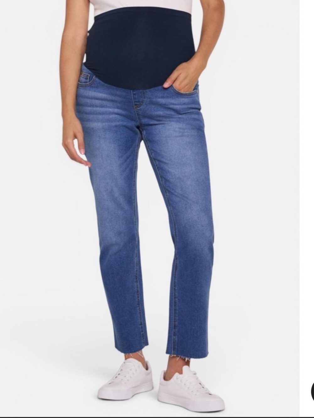 Target Women's Navy-Panel Medium Blue Straight-Leg Jeans